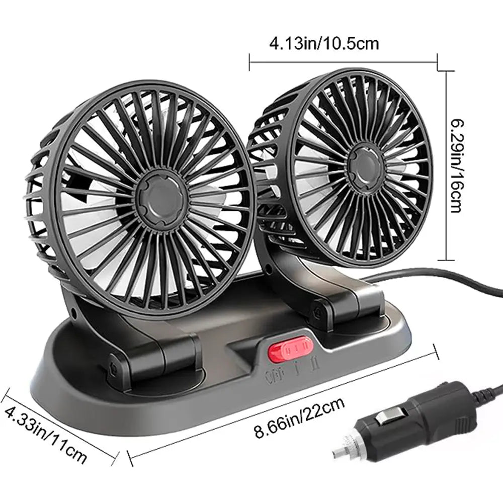 ❄️ Ventilador Doble Para Auto 🍃